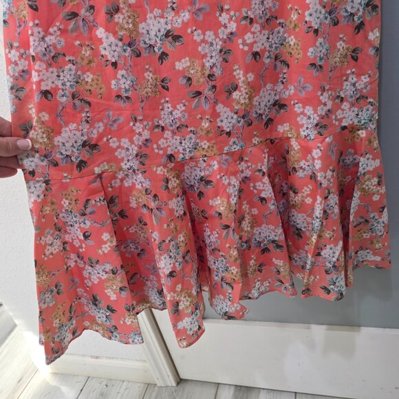 J.Crew Liberty Fabric Pink Floral Mermaid Hem Dress Size 6 NWT 100% Cotton - Picture 4 of 9